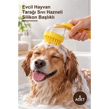 5 Adet Evcil Hayvan Tarağı Sıvı Hazneli Silikon Başlıklı