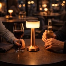 Şarjlı Masa Lambası İnci Rose Dokunmatik, 3 Renk Işık Modu, Dekoratif Abajur, Led Cafe Restoran Masa Lambası, Usb İle Şarj Edilebilir .