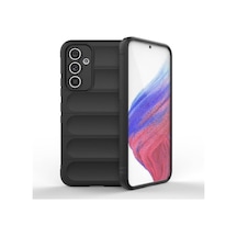 Galaxy Uyumlu A54 Kılıf Esnek Tpu Oyuklu Arka Yüzey Tasarımlı Klfs Etnik Silikon Kapak - Siyah Siyah