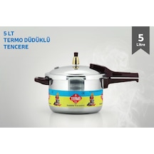 Termo Alüminyum Düdüklü Tencere 5 L L Gümüş