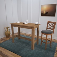 Pasific Home Barra Bar Masası Yüksek Yemek Masası, Koyu Meşe, 120x60
