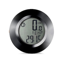 Kablosuz Bisiklet Km Hız Göstergesi Sayacı Su Geçirmez Lcd 4 Renk Yuvarlak Ekranlı Led Kilometre Saati Siyah