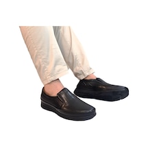 Fiyra Fth02 Siyah Hakiki Deri Kaymaz Bağacaksız Erkek Ayakkabı Siyah