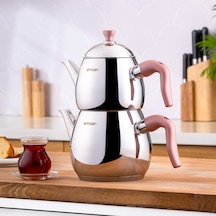 Emsan Duru Mini Çaydanlık Takımı Pembe Çelik