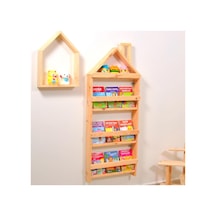 Markaawm Çocuk Odası Eğitici Montessori Mobilya Kitaplık Raf Duvar Rafı 4 Çok Renkli