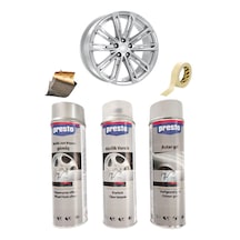 Presto Gümüş Gri Sprey Jant Boyama Seti+vernik+astar 500 Ml.