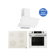 Alveus Afm Serisi Loreo Vitro  FM3301W + V6-05 + FM7701 Elektrikli Cam Beyaz Ankastre Set