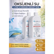 Oksijenli Su 1 Litre 2 Adet Set %3 Hidrojen Peroksit Solüsyonu Çok Amaçlı Temizlik Ve Hijyen Sıvısı