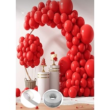 Mat Kırmızı 40 Adet 12 İnç Pastel Balon Zinciri Süslemedış Mekan Uyumlu Dekarosyon Doğum Günü Kırmızı Kırmızı