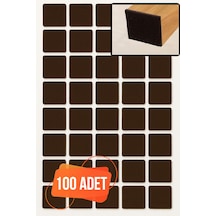 Yapışkanlı Kare Keçe 20 Mm Kahverengi 100'lü Baza, Koltuk, Kanepe Ve Masa Ayağı Koruyucu Gümüş Diğer