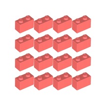 50 Adet 1x2 Mercan Rengi Tuğla Duvar Parçası - 50 Piece 1x2 Coral Brick Parts