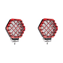 2 Adet 48w Altıgen Kafesli Kırımızı Kasa 16 Led Off Road Tekne