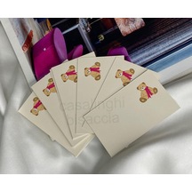 Sevimli Ayıcıklı Not Kartı Panda Ayılı Mini Mesaj Kartı 20'li Tek Taraflı Yazılabilir Not Kartı 8x5 Cm Hediye