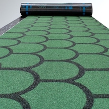 Arduazlı Kumlu Rulo Shingle Şingıl Membran, Yeşil, 4 Mm, Yonca Desen, 1 Rulo 10 M2