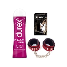Durex Kiraz Aşkı 50 Ml Jel + Kırmızı Deri El Kelepçesi + Hediye