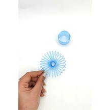 Silindir Şekilli Neon Mavi Stres Yayı Oyuncak Stres Yayı - 3 Cm Çapında - 1 Adet