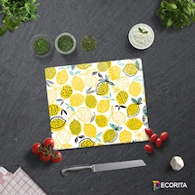 Decorita Cam Kesme Tahtası | Sarı Limonlar | 29cm x 34cm