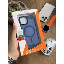 Apple iPhone 15 Magsafe Uyumlu Silikon Kılıf Soocase635 Lacivert