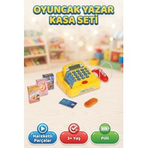 Fonksiyonel Hesap Yapan Sesli Açılır Kasa Kapaklı Haraketli Parçalı Oyuncak Yazar Kasa Seti