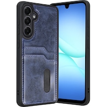 Samsung Galaxy  Uyumlu,  A57 5g Sara Kartvizitli Deri Kılıf - Lacivert