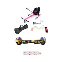 Elektrikli Kaykay Scooter Akıllı Denge Hoverboard + Hoverkart + Çanta Full Ledli Extrem Paket D08