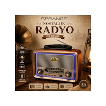 Ns-7217bt Bluetooth Nostaljik Radyo Fm/am/sw 3 Bant Usb Bellek Tf Kart Destekli Şarjlı Mp3 Müzik Çalar