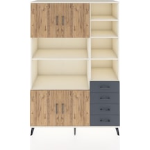 Hyperion Dolap 9 Raflı 4 Çekmeceli 4 Kapaklı 132x44x195 Aytaşı-çam/antrasit Atlas Çam/antrasıt
