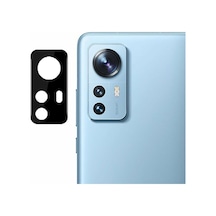 Microcase Xiaomi Mi 12 Pro Kamera Lens Koruma Halkası - Kapalı Tasarım Siyah