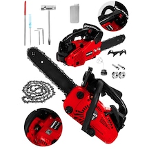 Schatz 25cc Mini Benzinli Testere Ağaç Odun Dal Budama Ve Kesme Testeresi Hızar Motoru 35cm Testere Kırmızı