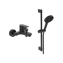 Ideal Standard Cerafine O Banyo Bataryası + Idealrain Duş Seti 2 Fonksiyonlu Mat Siyah 2 Parça Bc500xg BD142XG Siyah