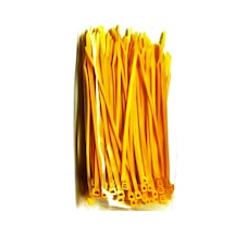 Sarı Renkli Kablo Bağı Cırt Klips Plastik Kelepçe 100X2.5 500 Ad