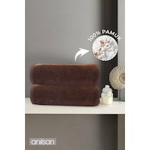 2'li Kahve Banyo Havlusu - 70x140 Cm, 490 Gr, %100pamuk, Spa Ve Otel Havlusu, Günlük Kullanıma Uygun Kahverengi