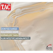 Taç Atlas Saten Lüx Krem Güneşlik Perde 1.Sınıf Kalite Krem