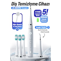 Auhma Amf14 Ultrasonik Diş Temizleme Cihazı Beyaz 42.000 Titreşim/dk 5 Mod Ipx8 Su Geçirmez