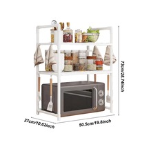 Mutfak Depolama Rafı Çok Katmanlı Mikrodalga Raf Ayarlanabilir Siyah