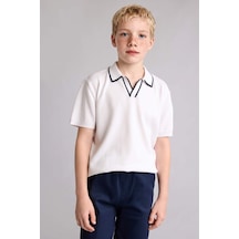 Defacto Regular Fıt Henley Yaka Viskon Beyaz Kazak Erkek Çocuk G6606a826auwt32 Beyaz-wt32