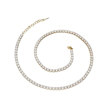 Chavin Gold Kap. 4Mm. Su Yolu Taşlı Kadın Kolye Zincir Ek18Sr-4 Çok Renkli