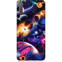 Samsung Galaxy A7 2018 Uyumlu Uzayda Gezegenler Ve Galaksiler Desenli Silikon Kılıf