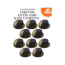 10 Adet Eskitme Antik Sarı Yarım Daire Yapışkanlı Kapı Tamponu Kapı Stoperi Metal Kapı Stopu Durduru