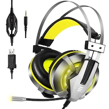 Eksa E800 Gaming Kulaklık Oyuncu Kulaklığı Led Işıklı 3.5 mm & Çıkarılabilir Mikrofon ZORE-257910 Siyah