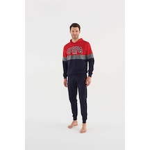 U.S. POLO Assn. Erkek Kırmızı Pijama Takımı 18602 Kırmızı