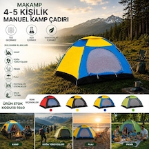 4-5 Kişilik Toz Geçirmez 200cmx200cmx135cm Manuel Kamp Çadır Herhangi Bir Renk Gönderilir 5468 Çok Renkli