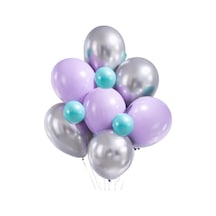 Lila Kelebek Konsepti 10'lu Balon Seti-lila Gümüş Parti Seti