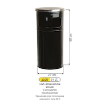 Metal Kolon Küllük Boyalı 34 Litre