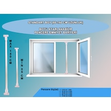 10 Adet Beyaz Renk Pencere Güvenlik Bariyeri-boyu Ayarlanabilir Korkuluk 80-130 CM Beyaz