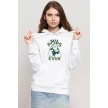 Popeye Best Pops Ever Beyaz Kadın 3ip Kapşonlu Sweatshirt 001