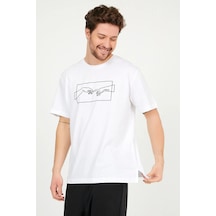 Startmore Unisex Çizim El Baskılı Oversize Garalio T-shirt Beyaz
