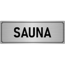 Metal Yönlendirme Levhası, Departman Kapı İsimliği Sauna 7x20 cm Gümüş Renk