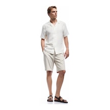 Koton Düğmeli Bermuda Oversize Chino Şort Bej 5sam40137hw Ekru