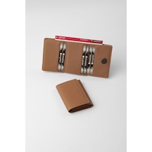 Cengiz Pakel Hakiki Deri Gizli Mıknatıs Detaylı Unisex Cüzdan - 13708 - Taba/kahve 13708-taba-kahve